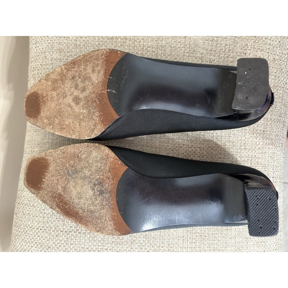 Stuart Weitzman Women's Black Square Toe Pumps Vintage Block Heel Size 8.5 B - Picture 8 of 8
